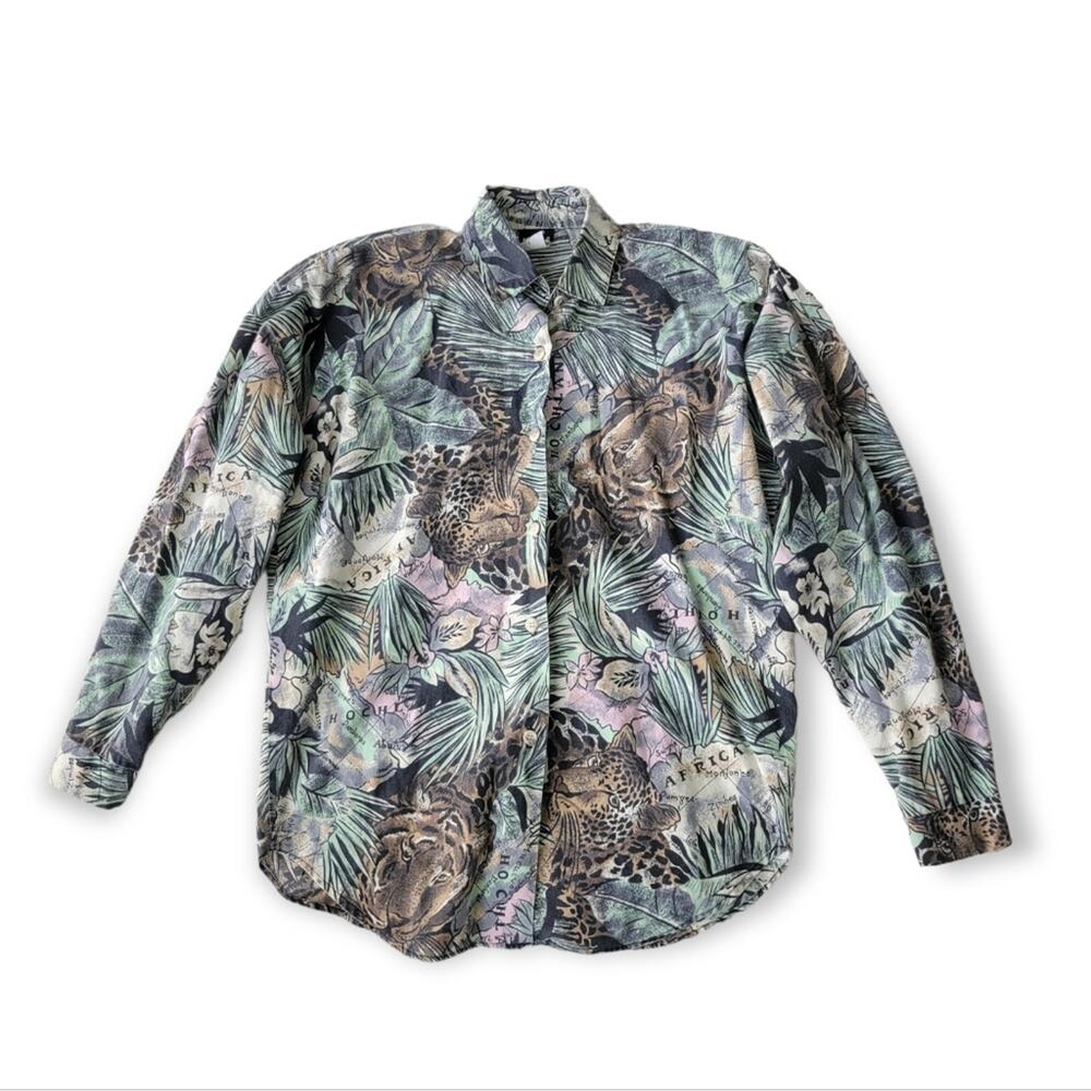 Vintage Safari button up shirt womens Small